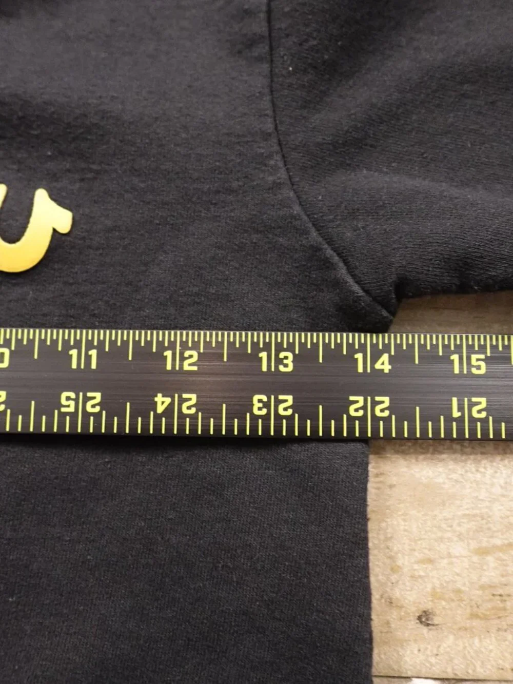 True Religion Zip Hoodie Youth Size 5 Black Gold Logo Graphic Fleece Full Zip